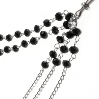 Onyx Beaded Chain Sliding Nipple Clips