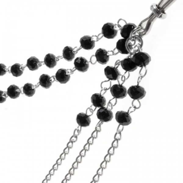Onyx Beaded Chain Sliding Nipple Clips — image 4 of 4