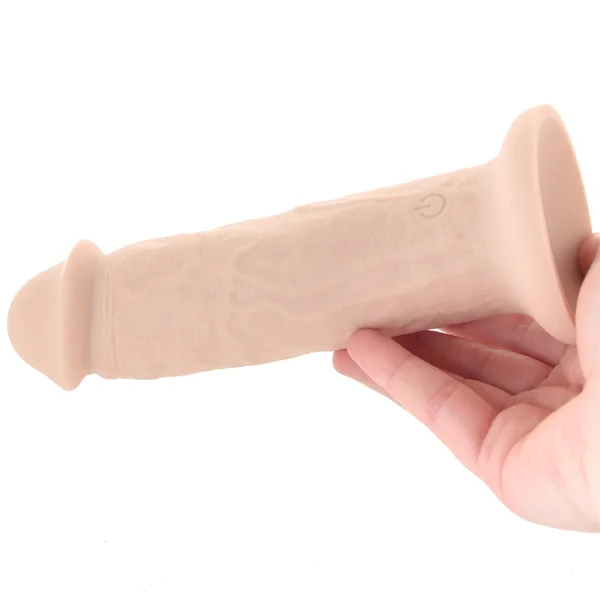 Girthy Vibrating Rechargeable Waterproof 7" Silicone Suction Cup Dildo By Evolved Novelties - Vanilla