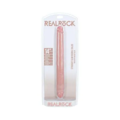 Couples Dildos Realrock 14 In Slim Double ended Dong Beige