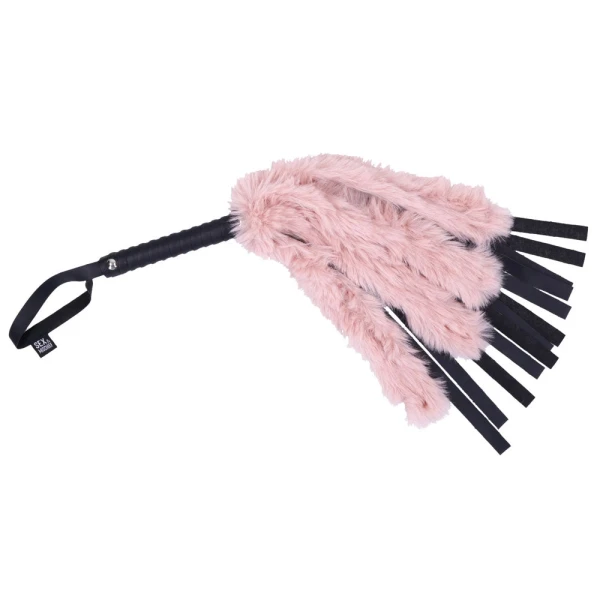 Sex & Mischief Brat Faux Fur Flogger By Sportsheets - Pink & Black