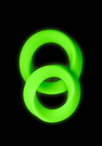 Ouch! Glow in the Dark 2-Piece Cock Ring Set — image 2 of 8