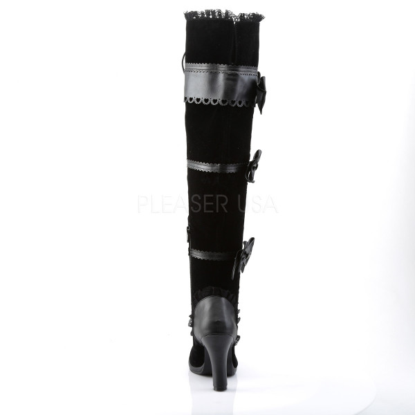 3 3/4 inches Heel, 1/2 inches P/F Goth Lolita Over-the-Knee Boot W/ Bows