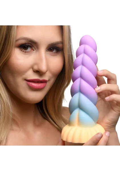 Unicorn Curvy Bumpy 8.3" Silicone Suction Cup Dildo By Creature Cocks