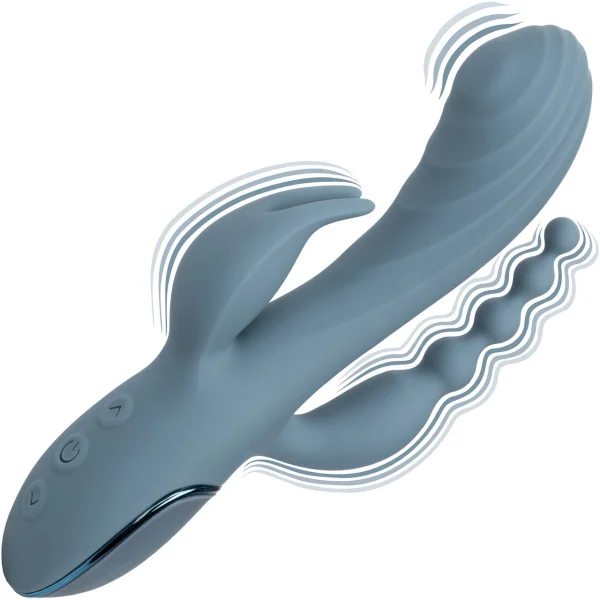 III Triple Ecstasy Silicone Pulsating Rechargeable Triple Stimulation Vibrator By CalExotics