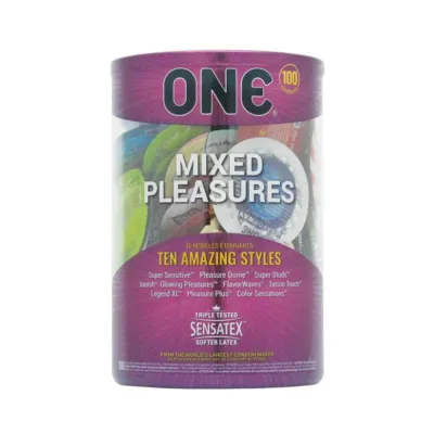 One Condoms Mix Pleasure Display Display Of 100