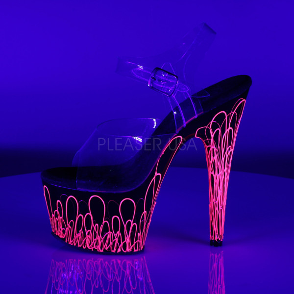 7 inches Heel, 2 3/4 inches PF Ankle Strap Sandal, Blacklight Reactive — image 15 of 16