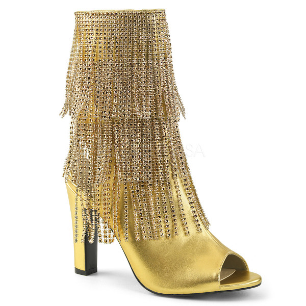 4 inches Heel, 1 1/2 inches PF Open Toe/Heel Back Lace-Up Ankle Boot — image 9 of 16