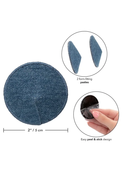 Ride 'em Premium Denim Collection Round Pasties