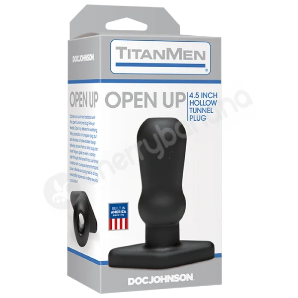 Titanmen Open Up Black Hollow Tunnel Butt Plug