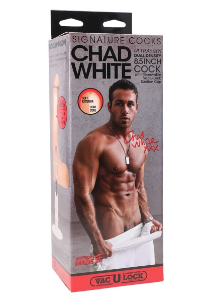 Signature Cocks - Chad White 8.5 Inch ULTRASKYN Cock with Removable Vac-U-Lock Suction Cup