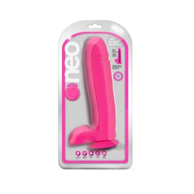Neo Dual Density Dildo 10 In Neon Pink