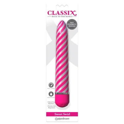 Classix Sweet Swirl Vibrator Pink 8 Inch