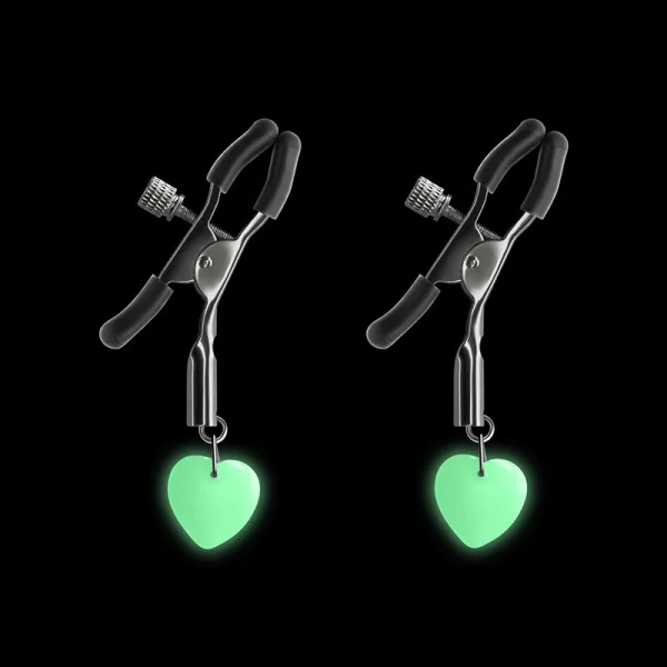 Bound Adjustable G3 Glow In The Dark Nipple Clamps by NS Novelties - Gunmetal