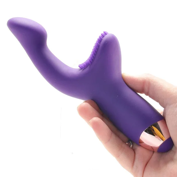 Adam & Eve Silicone G Spot Pleaser Rechargeable Dual Stim - Purple