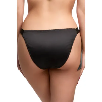 Dita Von Teese Von Follies Beau Teese Black Side Tie Satin Panty
