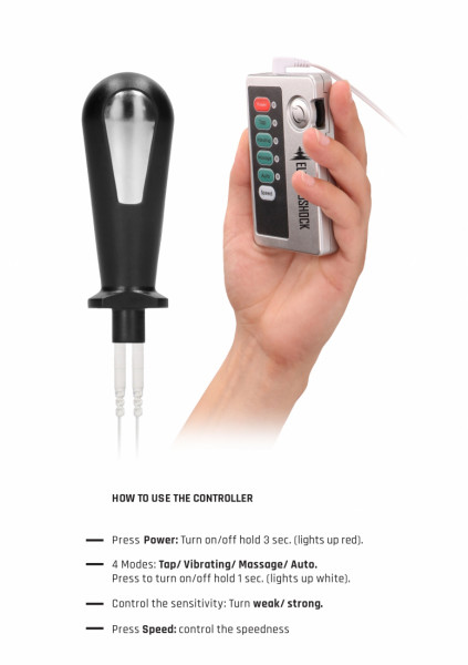 E-Stim Butt Plug - Black - Vibrating Butt Plug