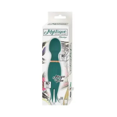 Personal Massagers Nasstoys Mystique Magic Vibe Rechargeable Dual Ended Silicone Wand Vibrator Green