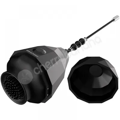 Evolved Spinning O Black Vibrating Egg With Spinning Clitoral Brush Inside