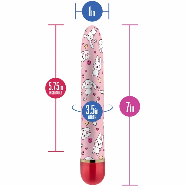 The Collection Sweet Bunny Classic Slim Vibrator By Blush Novelties - Red — image 5 of 7