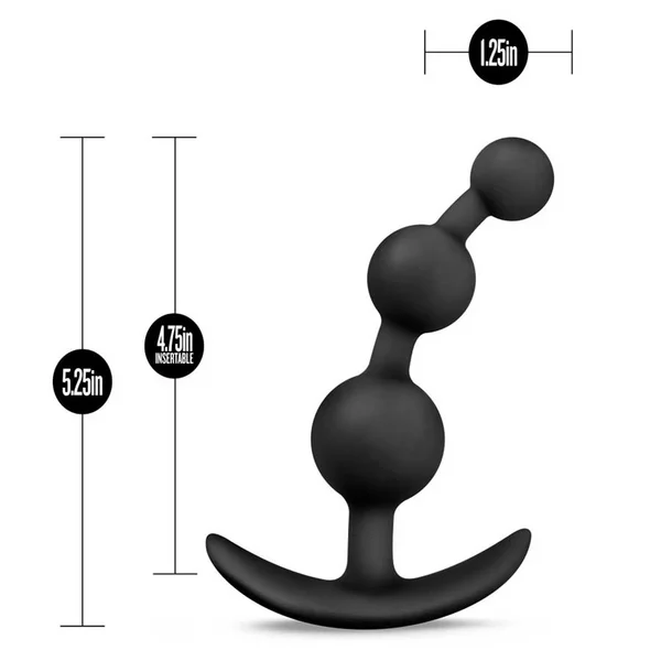 Anal Adventures Platinum Small Anal Beads Black by Blush Novelties — image 3 of 4