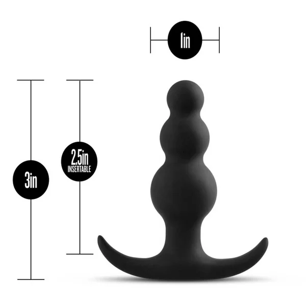 Anal Adventures Platinum Beaded Butt Plug Black by Blush Novelties — image 4 of 4