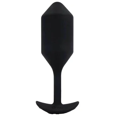 B Vibe Vibrating Weighted Snug Plug Black XL