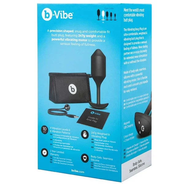 B-Vibe Vibrating & Weighted Snug Plug Black XL — image 7 of 7