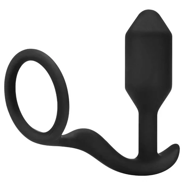 B-Vibe Snug & Tug 128 gram Weighted Butt Plug Cock Ring — image 2 of 8
