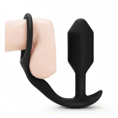 B Vibe Snug Tug 128 gram Weighted Butt Plug Cock Ring