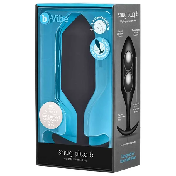 B-Vibe Snug Plug Silicone Weighted Black Butt Plug — image 13 of 13