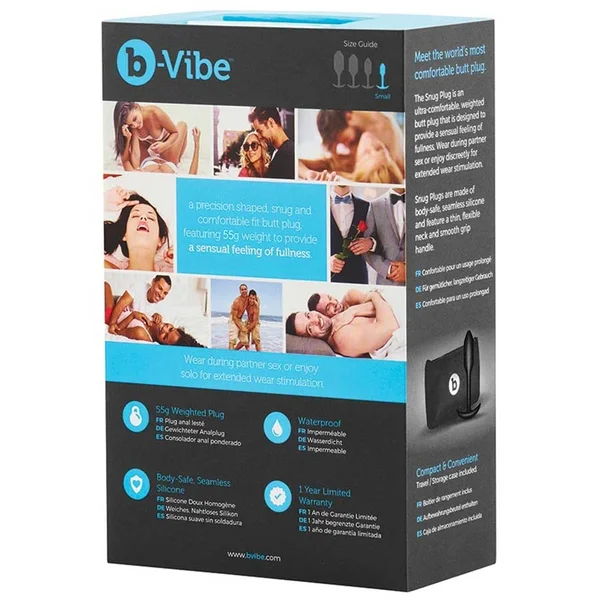 B-Vibe Snug Plug Silicone Weighted Black Butt Plug — image 11 of 13