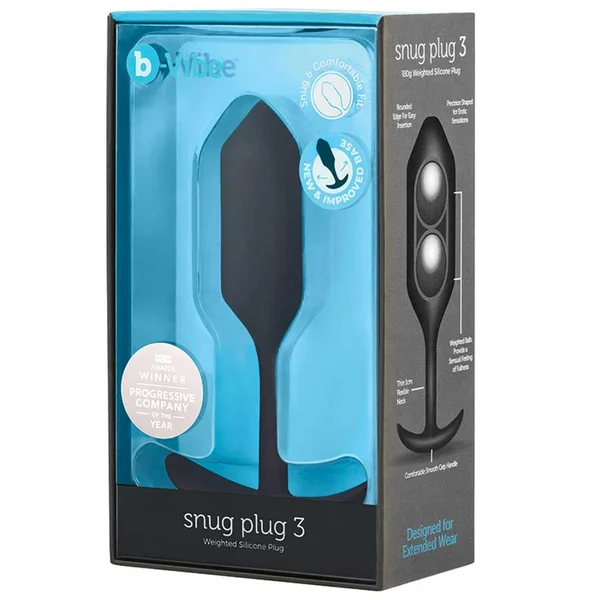 B-Vibe Snug Plug Silicone Weighted Black Butt Plug — image 9 of 13