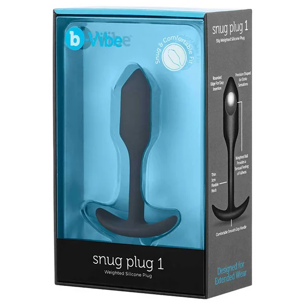 B-Vibe Snug Plug Silicone Weighted Black Butt Plug — image 7 of 13