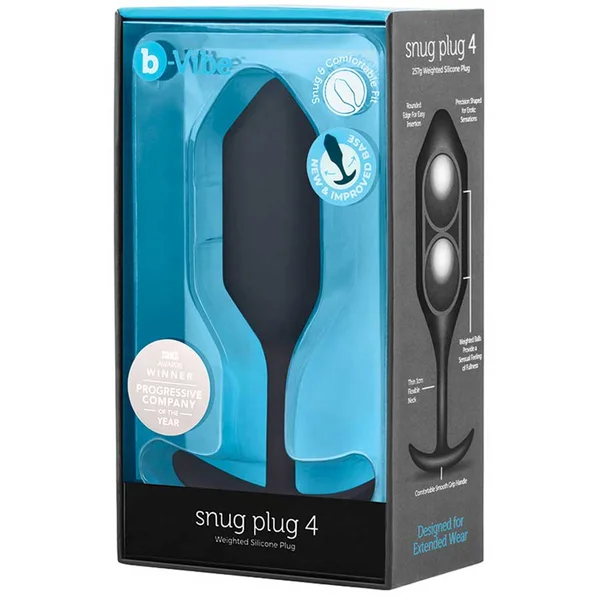 B-Vibe Snug Plug Silicone Weighted Black Butt Plug — image 10 of 13