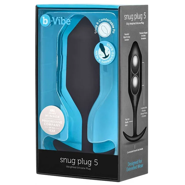 B-Vibe Snug Plug Silicone Weighted Black Butt Plug — image 12 of 13