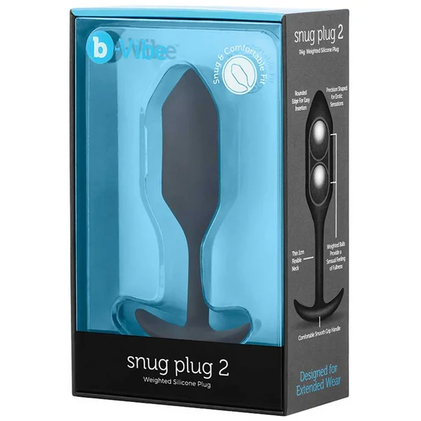 B-Vibe Snug Plug Silicone Weighted Black Butt Plug — image 8 of 13