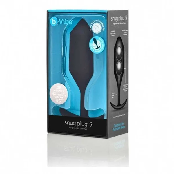 B-Vibe Snug Plug Silicone Weighted Black Butt Plug — image 6 of 13