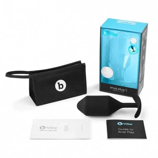 B-Vibe Snug Plug Silicone Weighted Black Butt Plug — image 4 of 13