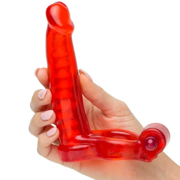 Double Penetrator Vibrating Cock Ring Red by Nass Toys — image 6 of 8