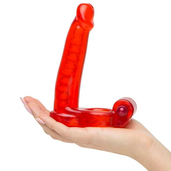 Double Penetrator Vibrating Cock Ring Red by Nass Toys — image 7 of 8