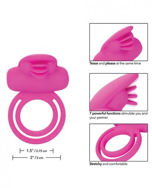 Dual Clit Flicker Enhancer Vibrating Cock Ring Pink — image 8 of 8