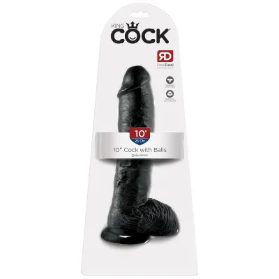 King Cock 10 Inch Cock With Balls Black