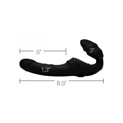 Pro Rider 9x 8 5 Vibrating Silicone Strapless Strap On With Remote Control Black 8 5 Inches