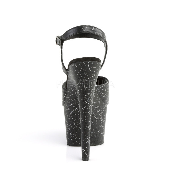 7 inches Heel, 2 3/4 inches PF Ankle Strap Sandal W/Mini Glitters — image 8 of 25