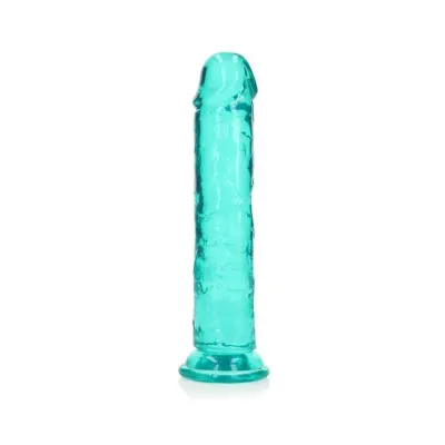 Personal Care Realrock Crystal Clear Straight 8 In Dildo Without Balls Turquoise