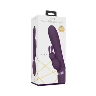 Vive Taka Rechargeable Auto inflatable Triple motor Silicone Rabbit Purple