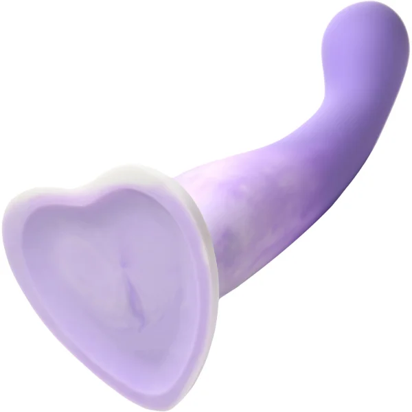Simply Sweet Slim 7" Silicone G-Spot Suction Cup Dildo - Purple & White