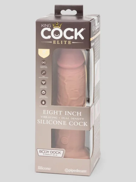 King Cock Elite Dual-Density Vibrating Realistic Dildo 8 Inch