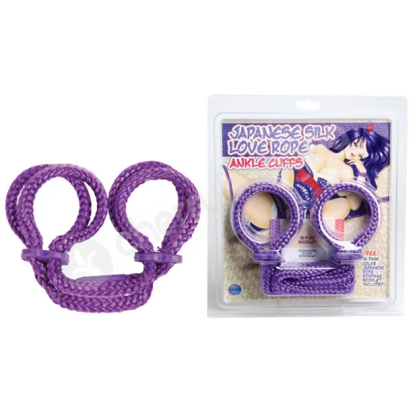 Japanese Silk Love Rope Purple Ankle Cuffs